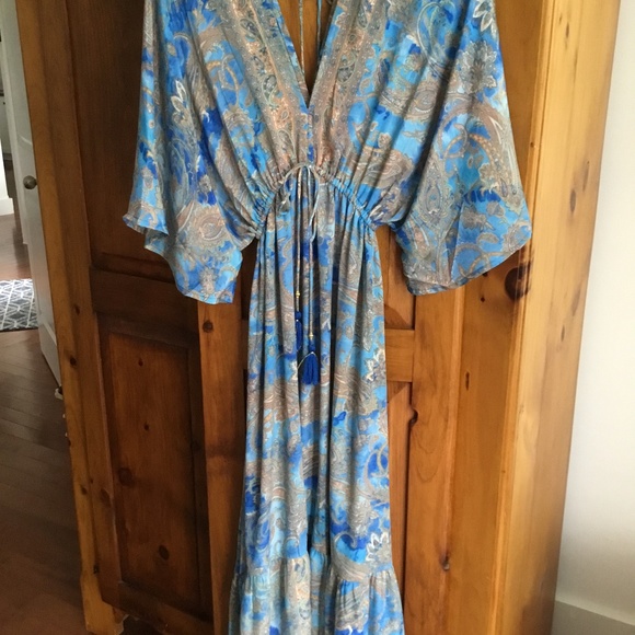 Paisley silk caftan maxi OS - Picture 1 of 7